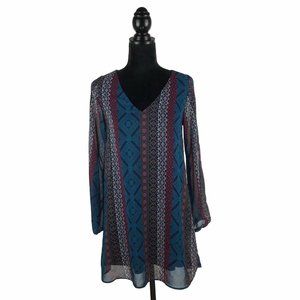 InTu Tunic Split Cold Shoulder Sleeves Boho Dress